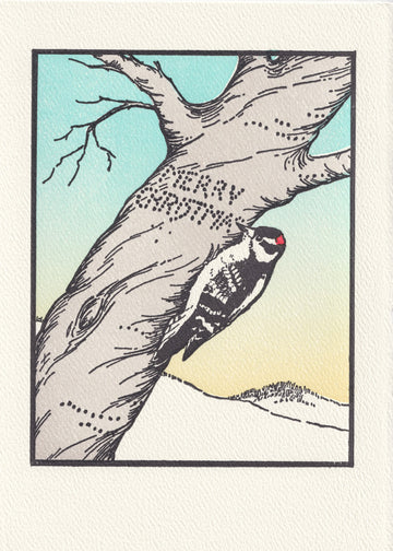 Woodpecker Christmas - Greeted