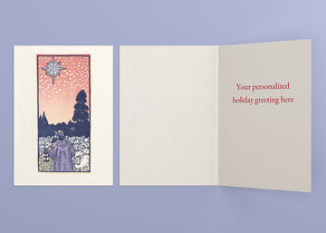 Glad Tidings personalized card — front and interior with sample greeting