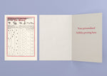 Animal Tracks personalized card — front and interior with sample greeting