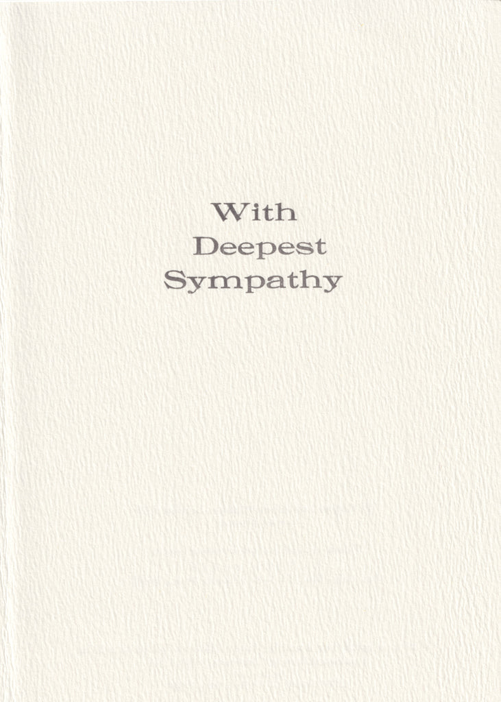 Interior of greeting card text: With Deepest Sympathy