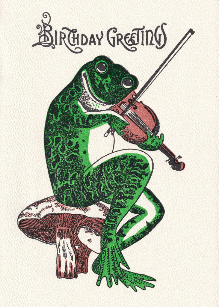 Fiddler Card Fiddler Birthday Card - Letterpress greeting card with happy birthday ...