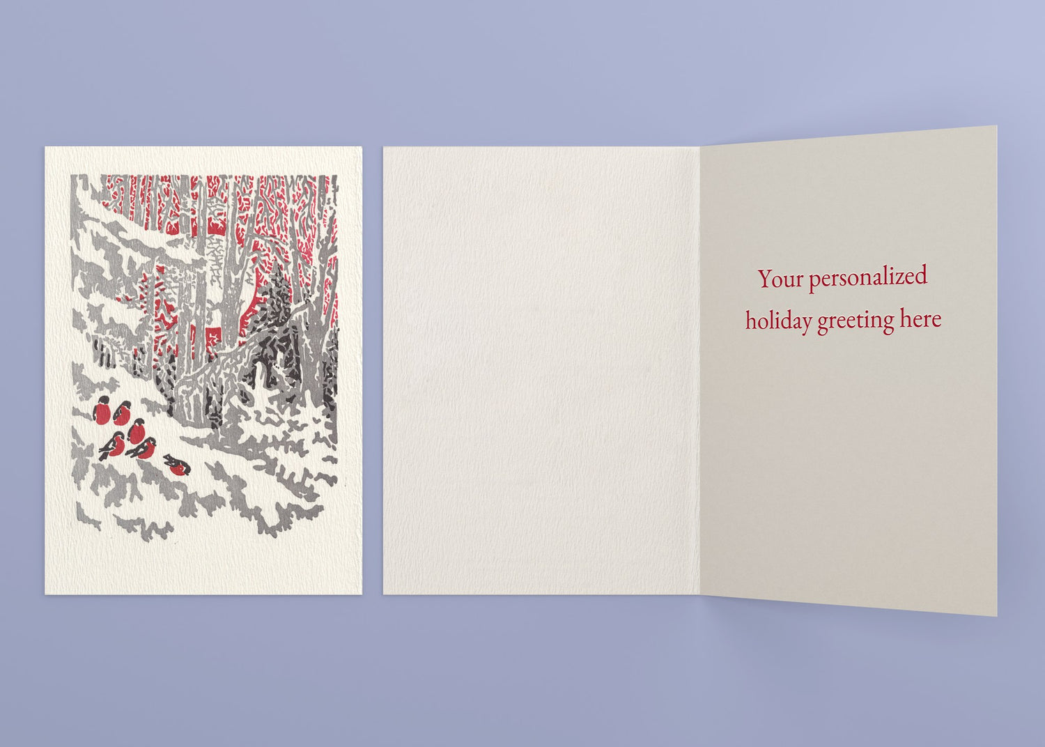 Evensong personalized card — front and interior with sample greeting