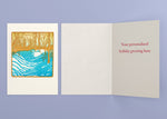 Winter Sunshine personalized card — front and interior with sample greeting