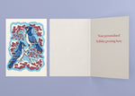 Blue Jays personalized card — front and interior with sample greeting