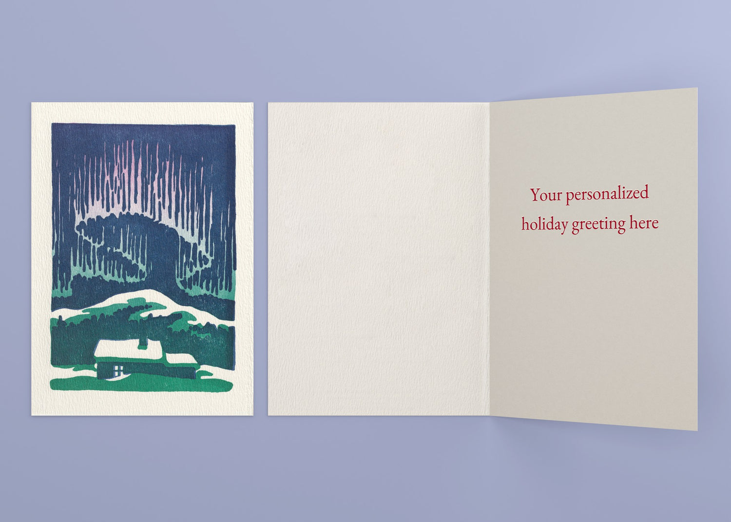 Bright Sky personalized card — front and interior with sample greeting