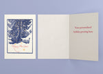 Stardust personalized card — front and interior with sample greeting