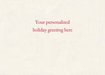 Interior of the personalized card with a sample greeting letterpress-printed in red