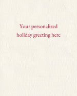 Interior of the personalized card with a sample greeting letterpress-printed in red